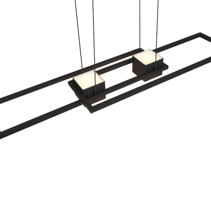 Czarna lampa wisząca design, Sohaib, 37W, regulowana ciepła do zimnej bieli LED, ściemniana w 3 krokach