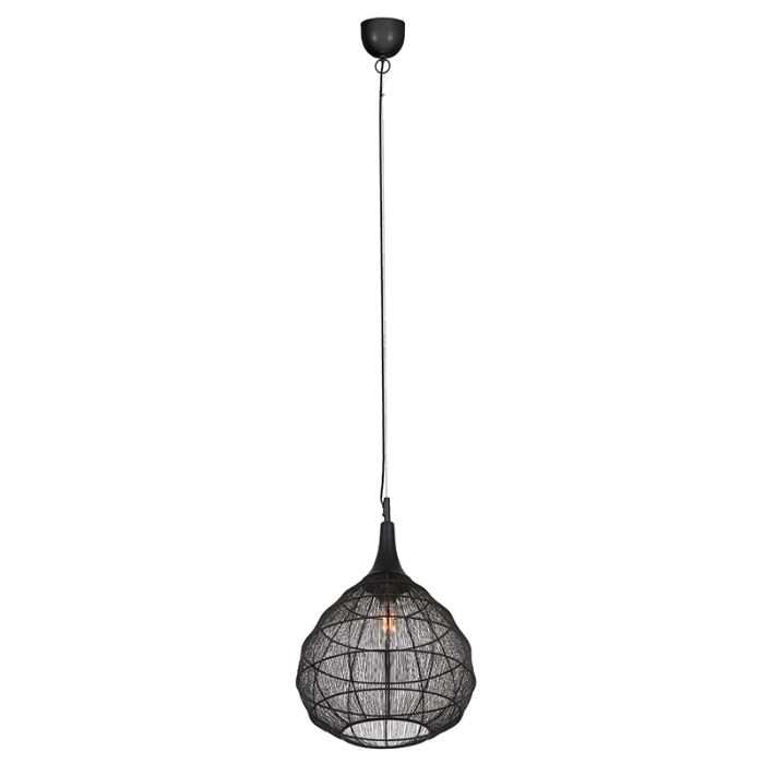 Czarna lampa wisząca rustykalna, Rins