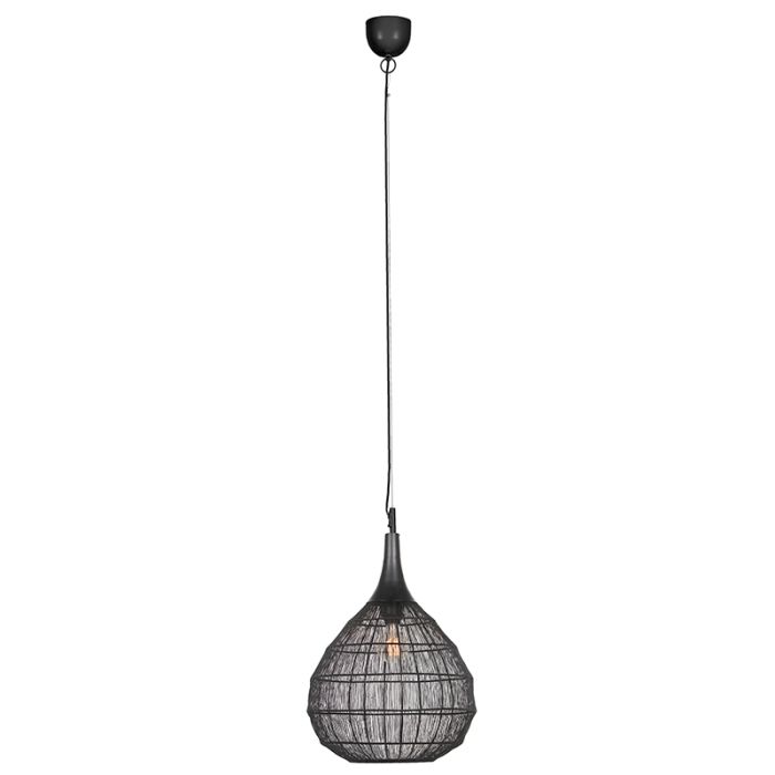 Czarna lampa wisząca rustykalna, Rins