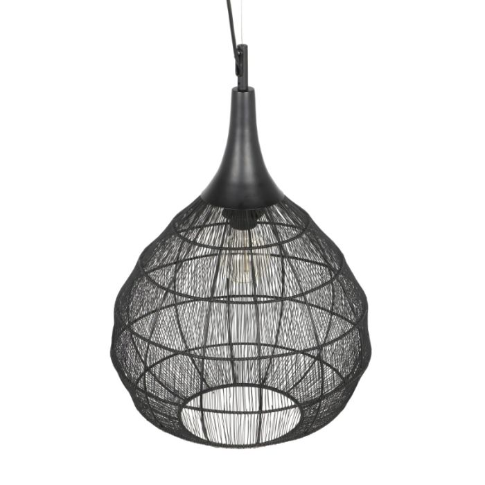 Czarna lampa wisząca rustykalna, Rins