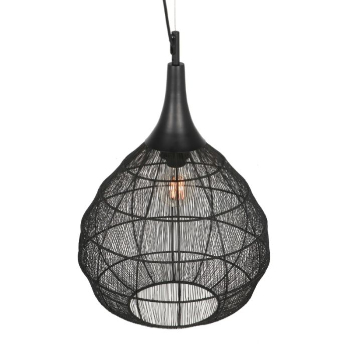 Czarna lampa wisząca rustykalna, Rins
