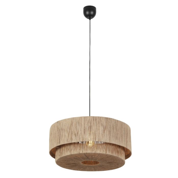 Beżowa lampa wisząca nad stół do jadalni rustykalna, Rinus