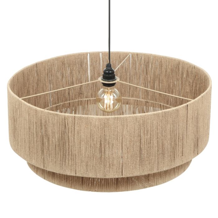 Beżowa lampa wisząca nad stół do jadalni rustykalna, Rinus