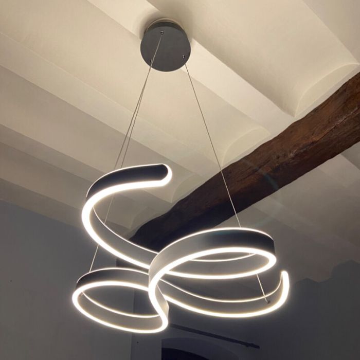 Antracytowa lampa wisząca nowoczesna, Davu, 52W, 3000K LED