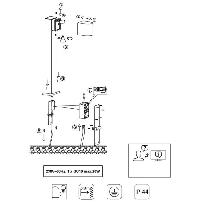 Antracytowa lampa zewnętrzna nowoczesna, Laurien, IP44
