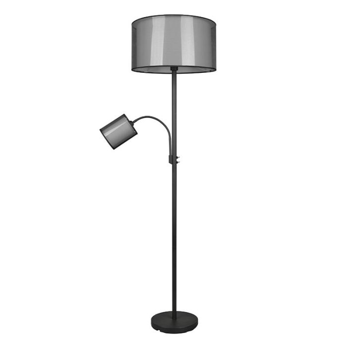 Antracytowa lampa do czytania stojąca nowoczesna, Mirle