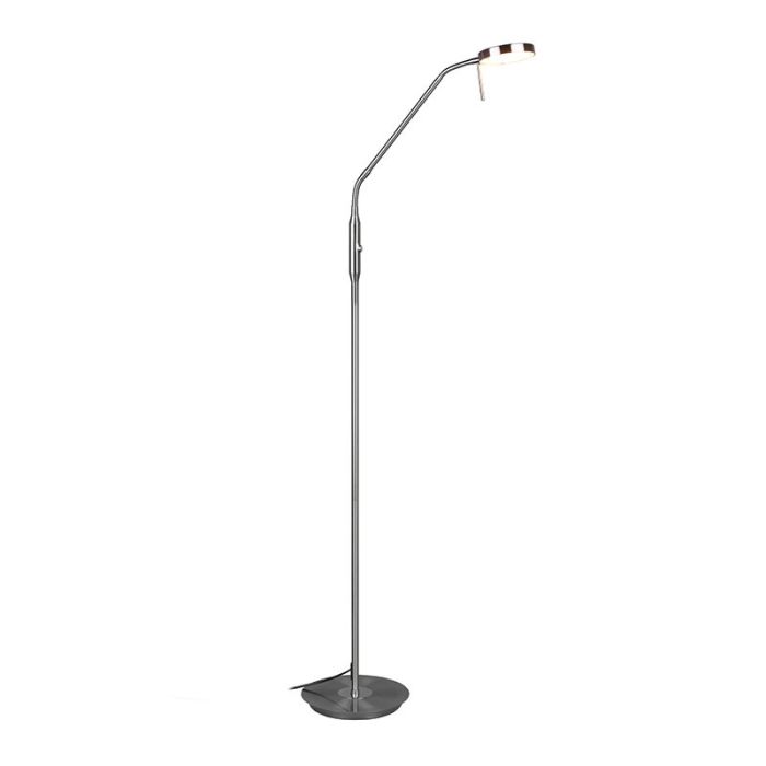 Niklowa lampa stojąca łukowa nowoczesna, Bilge, 12W, regulowany kolor LED, z przełącznik