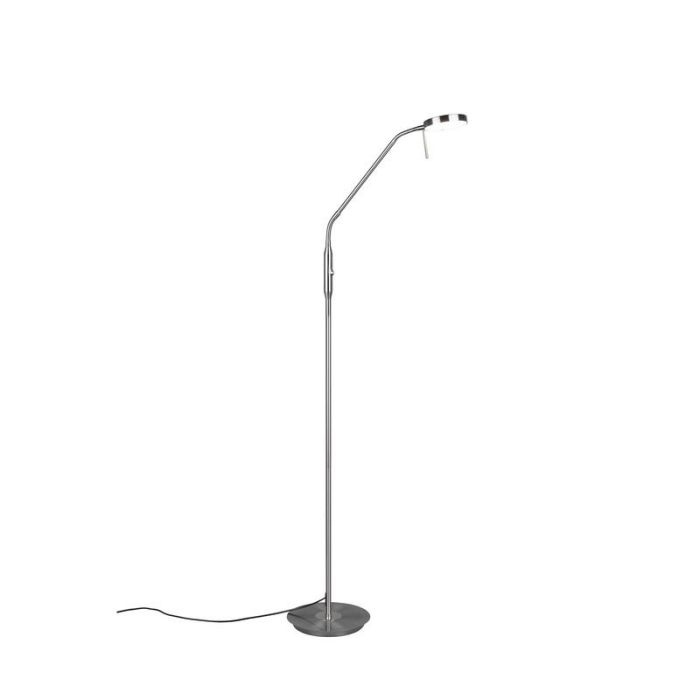 Niklowa lampa stojąca łukowa nowoczesna, Bilge, 12W, regulowany kolor LED, z przełącznik
