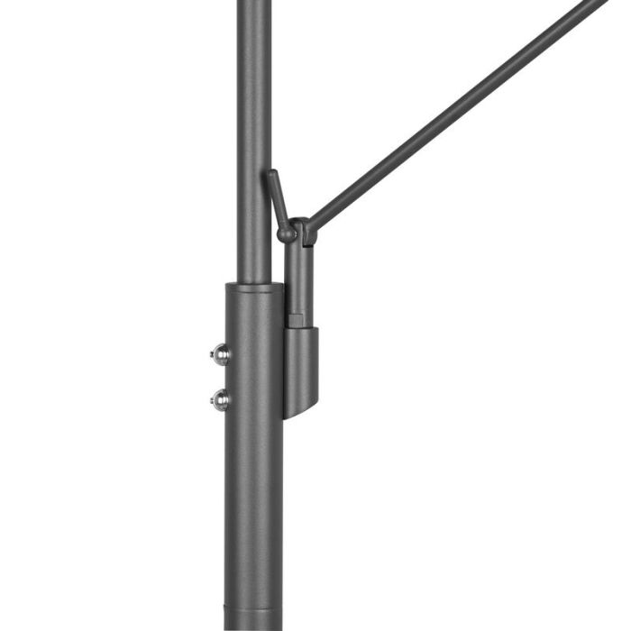 Antracytowa lampa do czytania stojąca nowoczesna, Marjon, 35W, regulowana ciepła do zimnej bieli LED, z dotykowy ściemniacz
