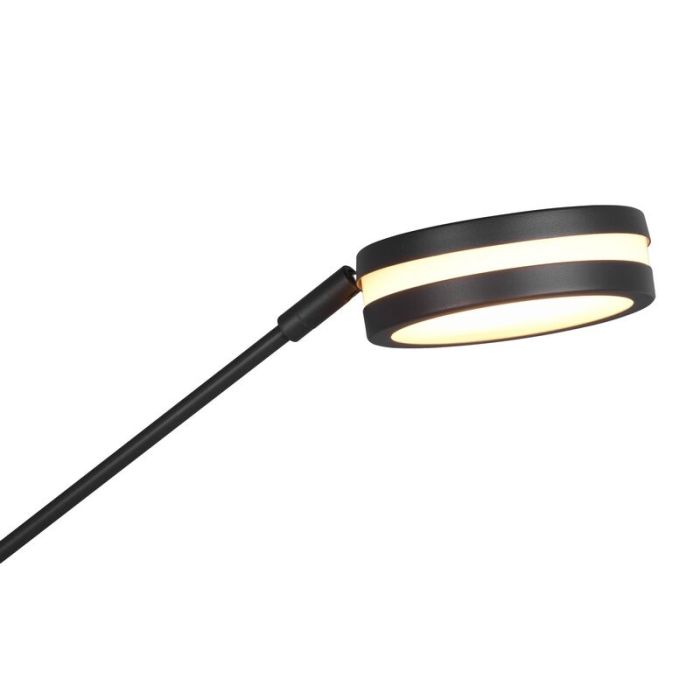 Antracytowa lampa do czytania stojąca nowoczesna, Marjon, 35W, regulowana ciepła do zimnej bieli LED, z dotykowy ściemniacz
