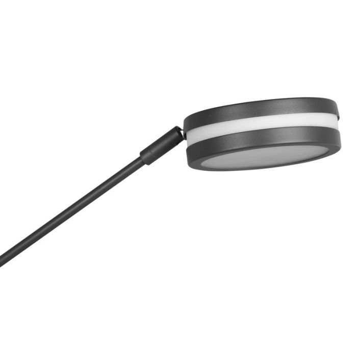 Antracytowa lampa do czytania stojąca nowoczesna, Marjon, 35W, regulowana ciepła do zimnej bieli LED, z dotykowy ściemniacz