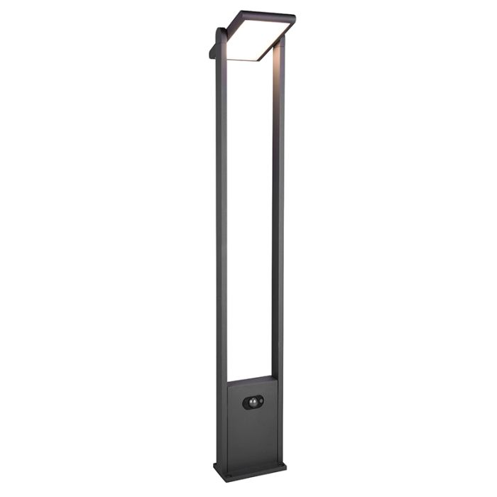 Antracytowa lampa podłogowa zewnętrzna solarna nowoczesna, Maku, 5W, white switch LED, IP65