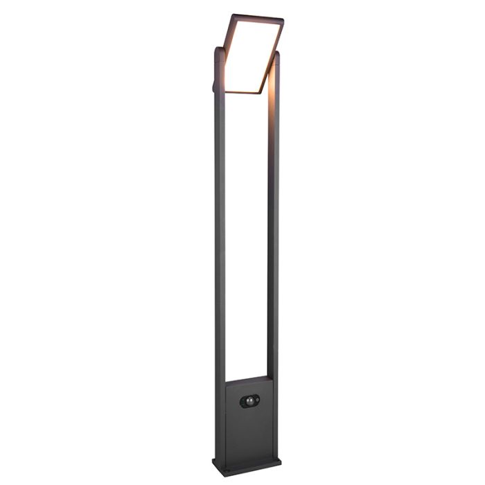 Antracytowa lampa podłogowa zewnętrzna solarna nowoczesna, Maku, 5W, white switch LED, IP65