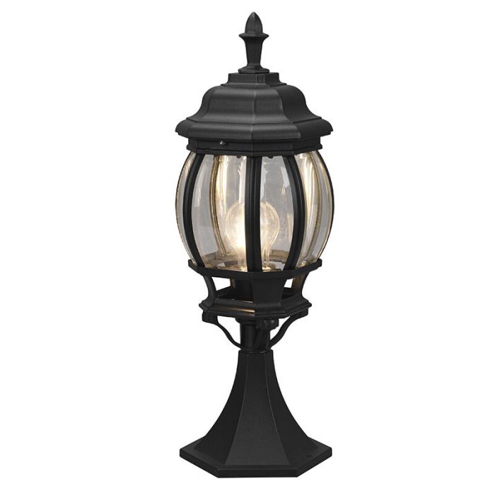 Czarna lampa zewnętrzna klasyczna, Evander, IP23