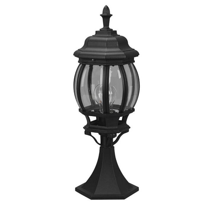 Czarna lampa zewnętrzna klasyczna, Evander, IP23