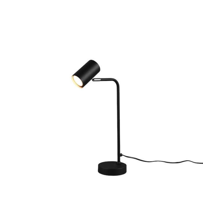 Czarna lampa stołowa nowoczesna, Kaso, z przełącznik