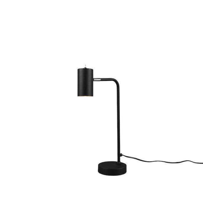 Czarna lampa stołowa nowoczesna, Kaso, z przełącznik