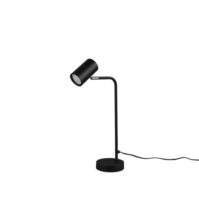 Czarna lampa stołowa nowoczesna, Kaso, z przełącznik