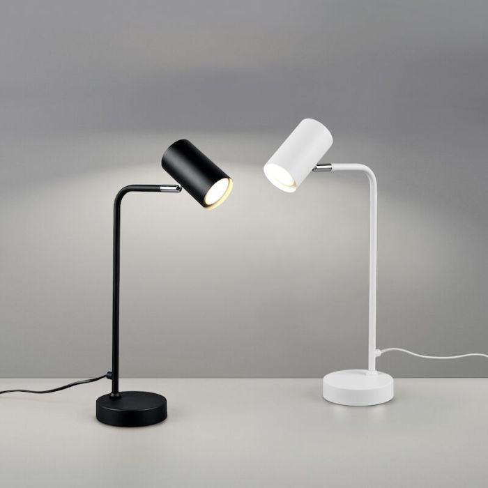 Czarna lampa stołowa nowoczesna, Kaso, z przełącznik