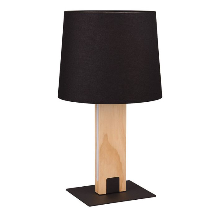 Czarna lampa stołowa nowoczesna, Radia, z przełącznik