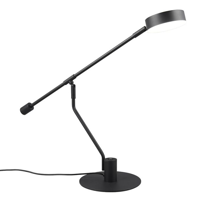 Czarna lampa stołowa nowoczesna, Koendert, 6W, white switch LED, z dotykowy ściemniacz