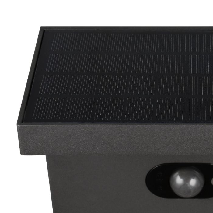 Antracytowa lampa podłogowa zewnętrzna solarna nowoczesna, Nesrin, 5W, white switch LED, IP65