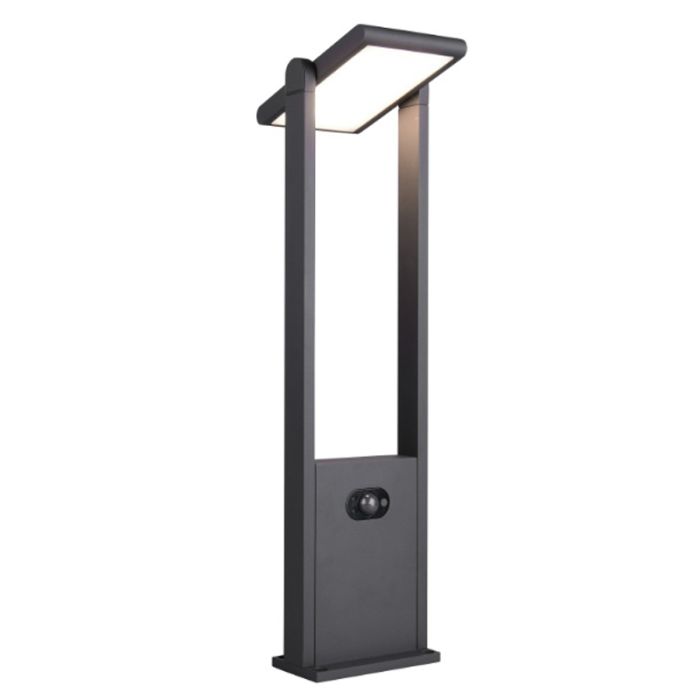 Antracytowa lampa podłogowa zewnętrzna solarna nowoczesna, Maku, 5W, white switch LED, IP65