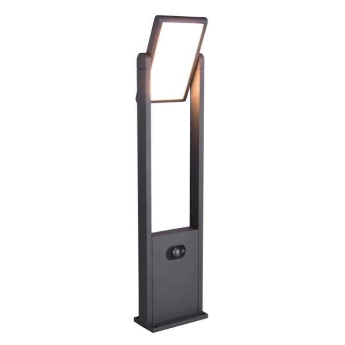 Antracytowa lampa podłogowa zewnętrzna solarna nowoczesna, Maku, 5W, white switch LED, IP65