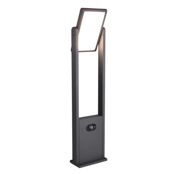Antracytowa lampa podłogowa zewnętrzna solarna nowoczesna, Maku, 5W, white switch LED, IP65