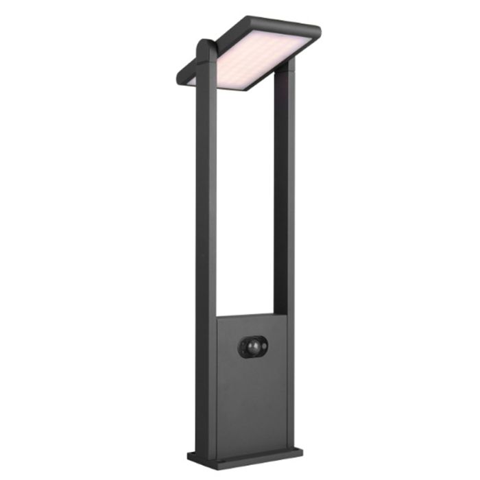 Antracytowa lampa podłogowa zewnętrzna solarna nowoczesna, Maku, 5W, white switch LED, IP65