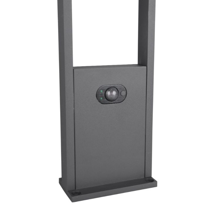 Antracytowa lampa podłogowa zewnętrzna solarna nowoczesna, Maku, 5W, white switch LED, IP65
