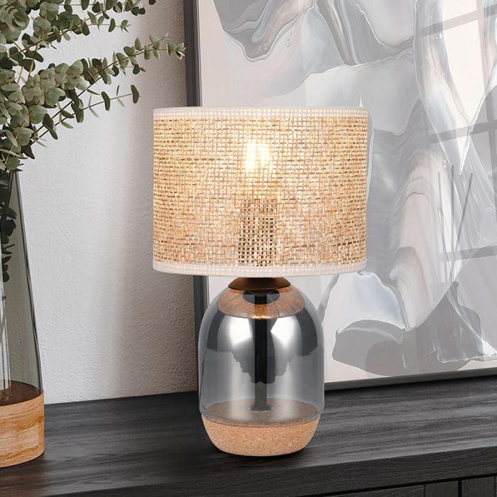 Chromowana lampa stołowa rustykalna, Madui