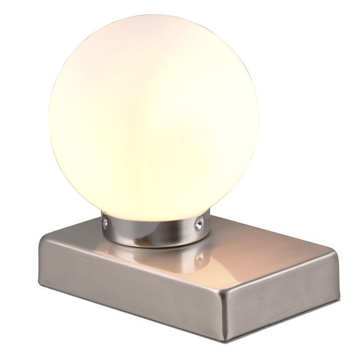 Niklowa lampa stołowa nowoczesna, Jullian, z przełącznik
