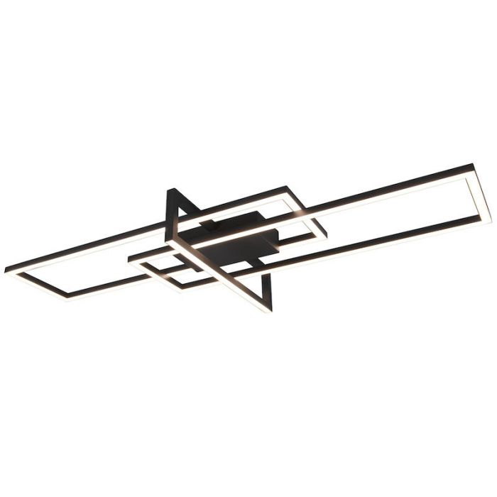 Czarny plafon sufitowy nowoczesny, Hatun, 34W, 3000K LED