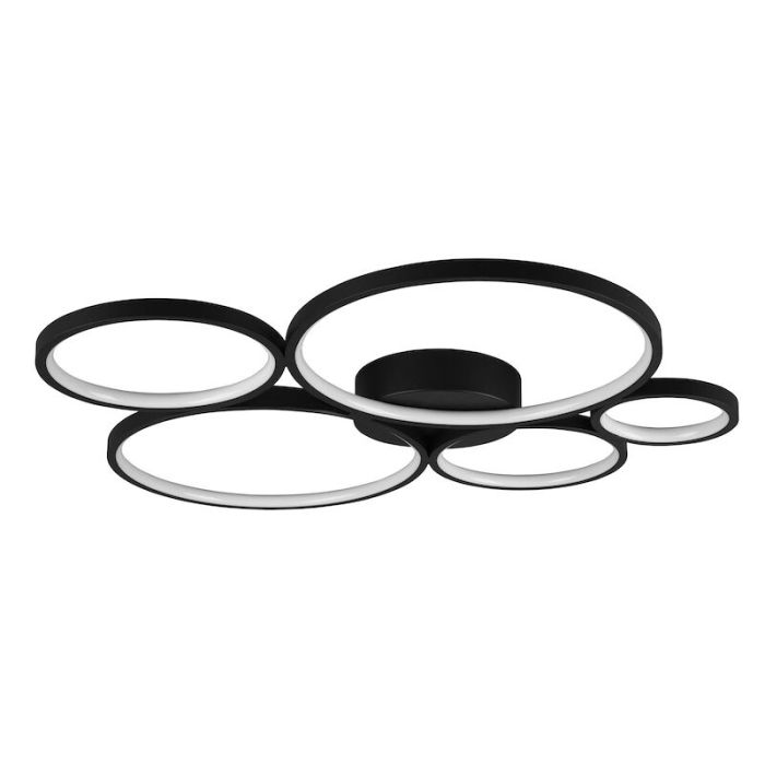 Czarny plafon sufitowy nowoczesny, Robon, 49W, 3000K LED
