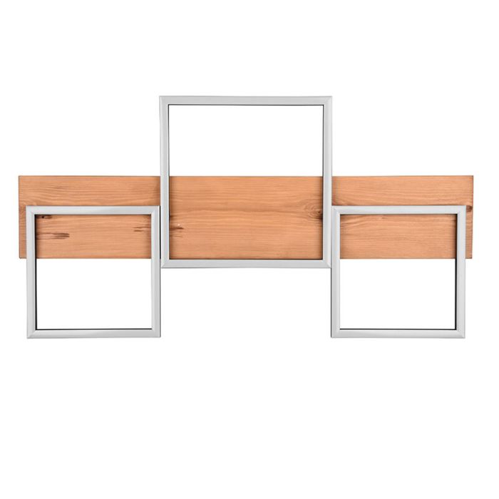 Drewniany plafon sufitowy brązowy, Justian, 30W, 3000K LED, ściemniana w 3 krokach