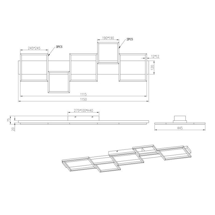 Drewniany plafon sufitowy brązowy, Justian, 42W, 3000K LED, ściemniana w 3 krokach