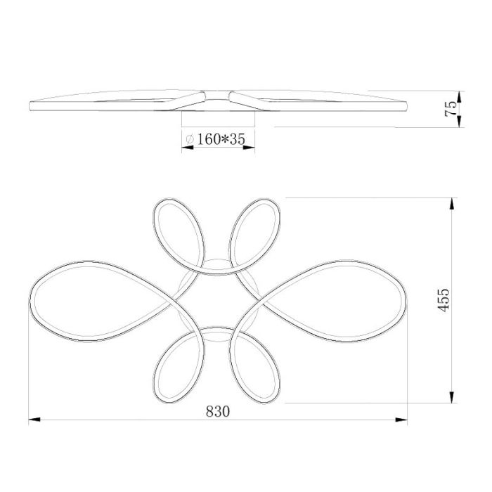 Biała lampa sufitowa design, Vikash, 32W, 4000K LED, ściemniana w 3 krokach
