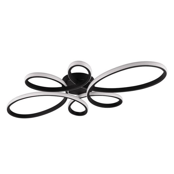 Czarna lampa sufitowa design, Vikash, 32W, 3000K LED, ściemniana w 3 krokach