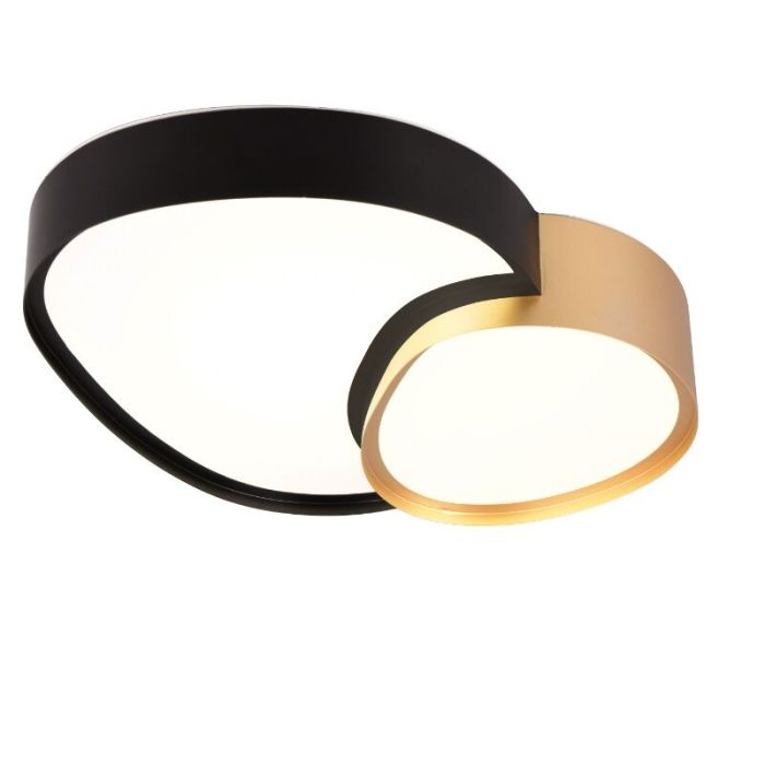 Złota lampa sufitowa metalowa, Merwin, 21W, regulowana ciepła do zimnej bieli LED, z pilot