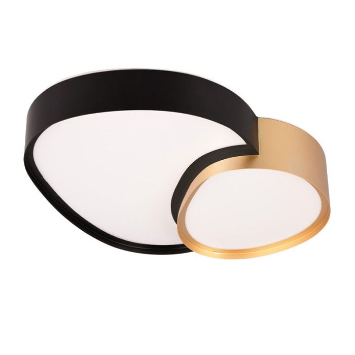 Złota lampa sufitowa metalowa, Merwin, 21W, regulowana ciepła do zimnej bieli LED, z pilot