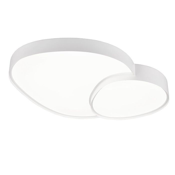 Biała lampa sufitowa metalowa, Merwin, 51W, regulowana ciepła do zimnej bieli LED, z pilot