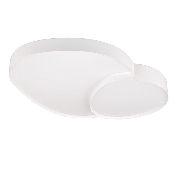 Biała lampa sufitowa metalowa, Merwin, 51W, regulowana ciepła do zimnej bieli LED, z pilot