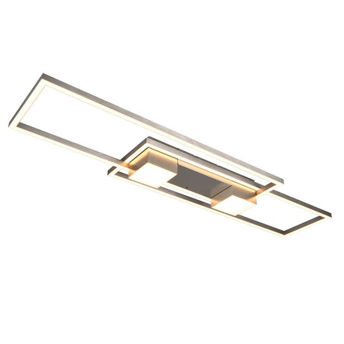 Niklowy plafon sufitowy design, Sohaib, 37W, regulowana ciepła do zimnej bieli LED, ściemniana w 3 krokach
