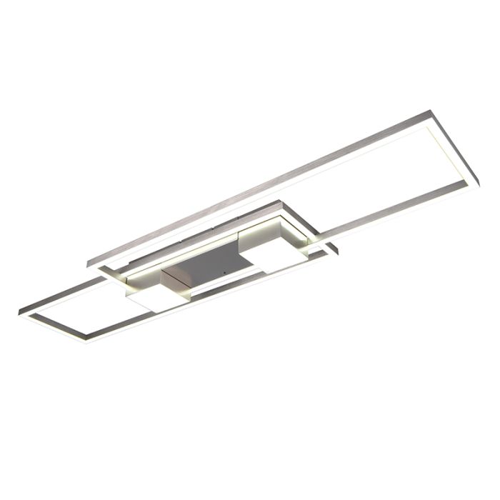 Niklowy plafon sufitowy design, Sohaib, 37W, regulowana ciepła do zimnej bieli LED, ściemniana w 3 krokach