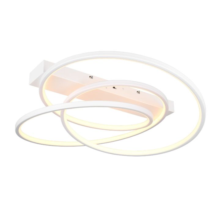 Biały plafon sufitowy design, Teodore, 34W, white switch LED, ściemniana w 3 krokach