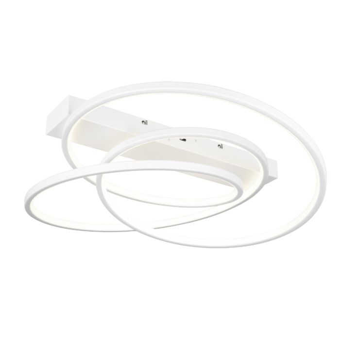 Biały plafon sufitowy design, Teodore, 34W, white switch LED, ściemniana w 3 krokach