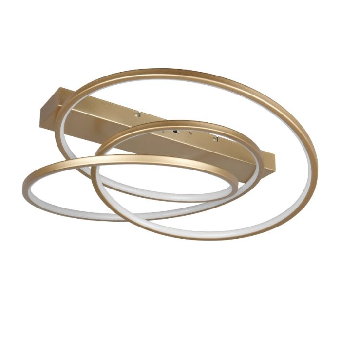 Złoty plafon sufitowy design, Teodore, 34W, white switch LED, ściemniana w 3 krokach
