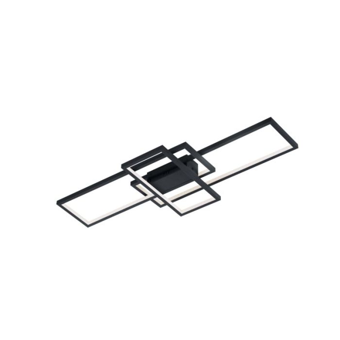 Antracytowy plafon sufitowy nowoczesny, Jetse, 36W, RGBW LED, z pilot
