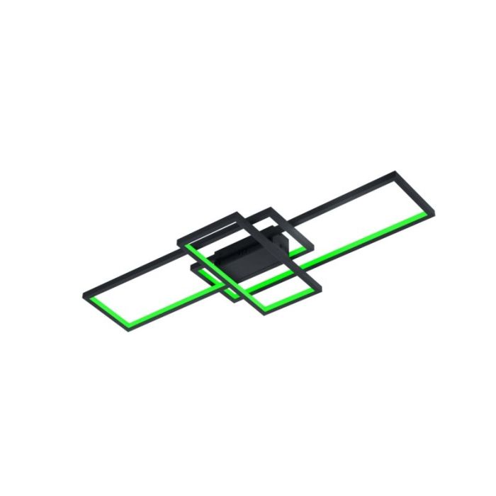 Antracytowy plafon sufitowy nowoczesny, Jetse, 36W, RGBW LED, z pilot